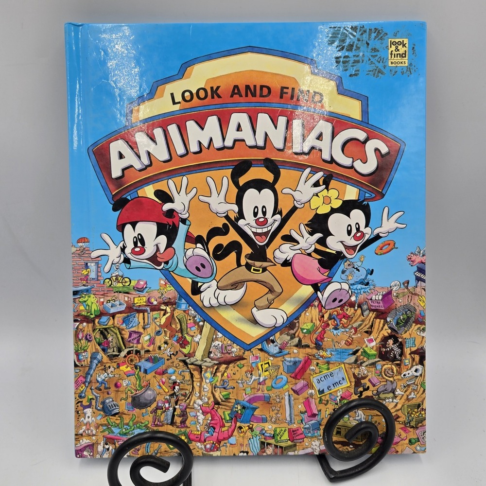 Vintage 1994 Animaniacs Look and Find Hardcover Book Warner Bros Rare Cartoons